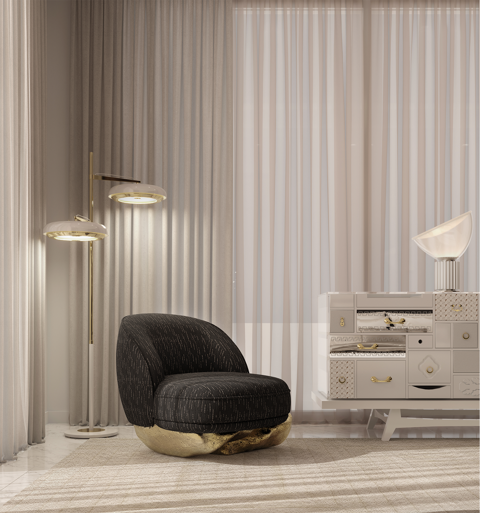 Fotel Angora II czarny