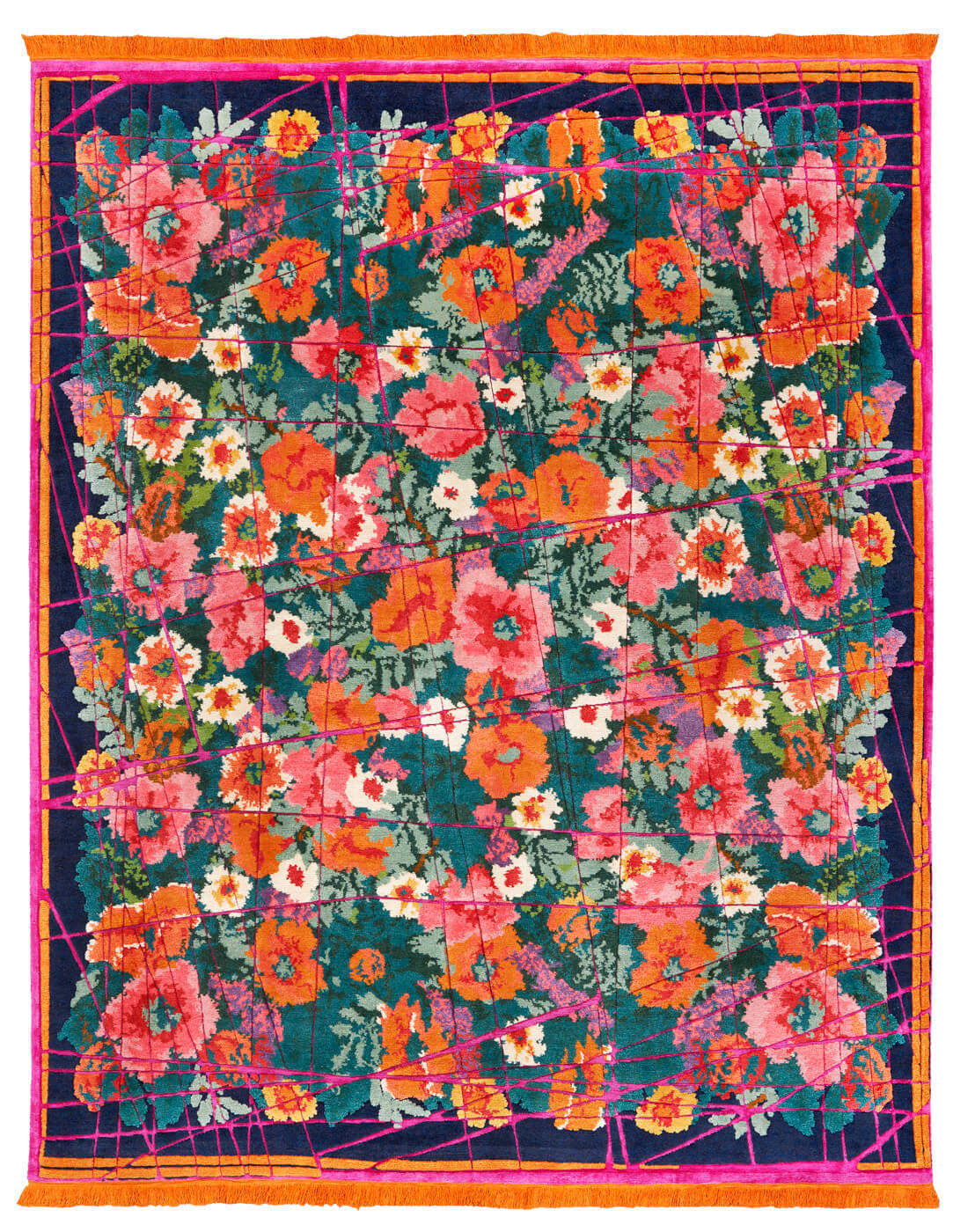 Dywan Scarlenka Allover Wrapped Darkblue Pink | Rozmiar: 200 x 300 cm