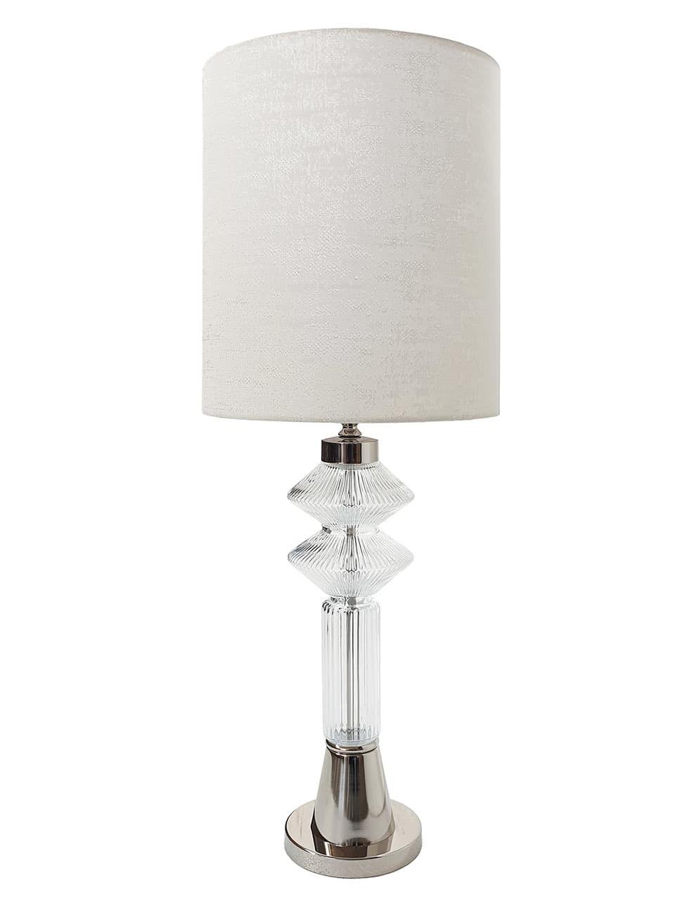 Muranowa lampa stołowa niklowa
