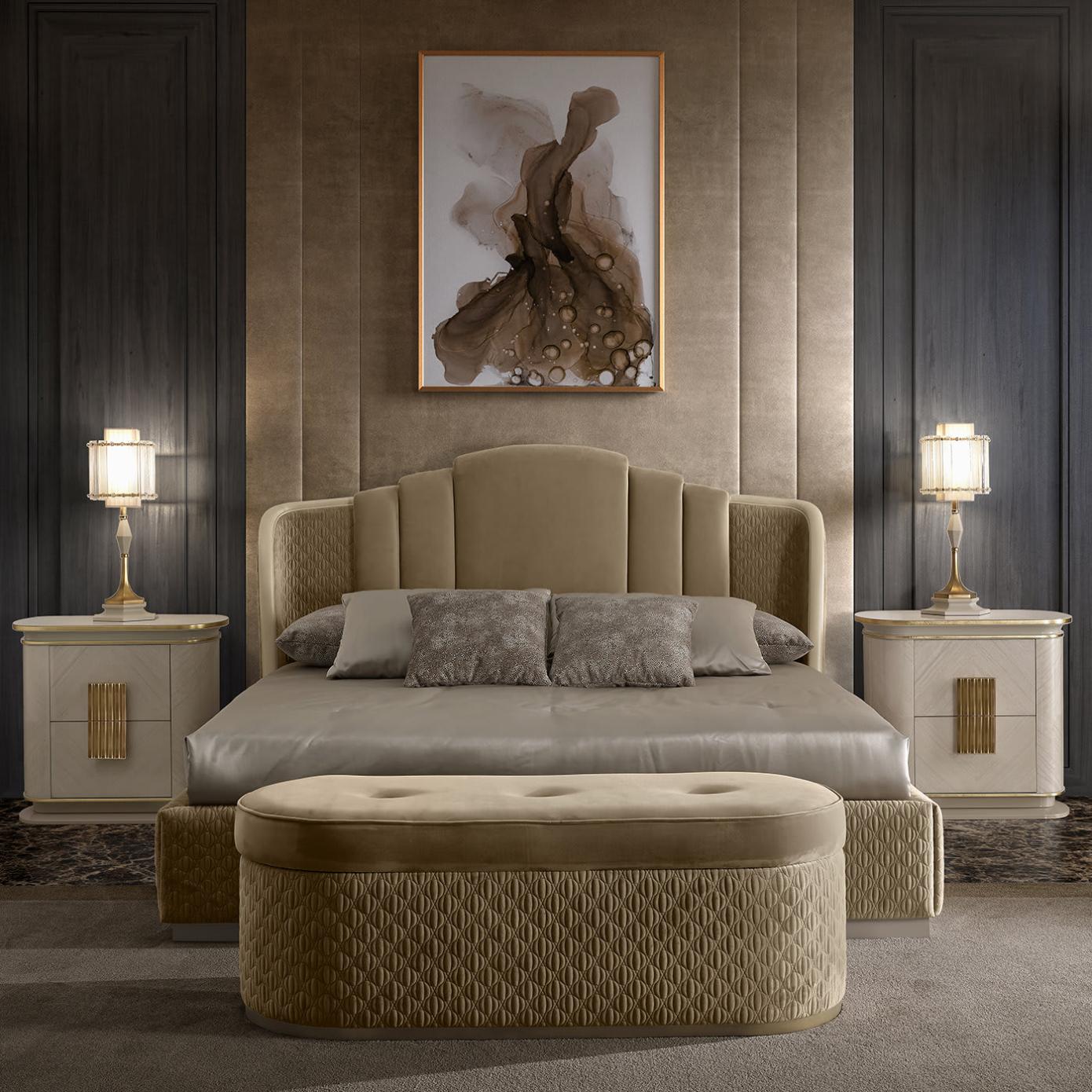 Biało-złota szafka nocna Dilan