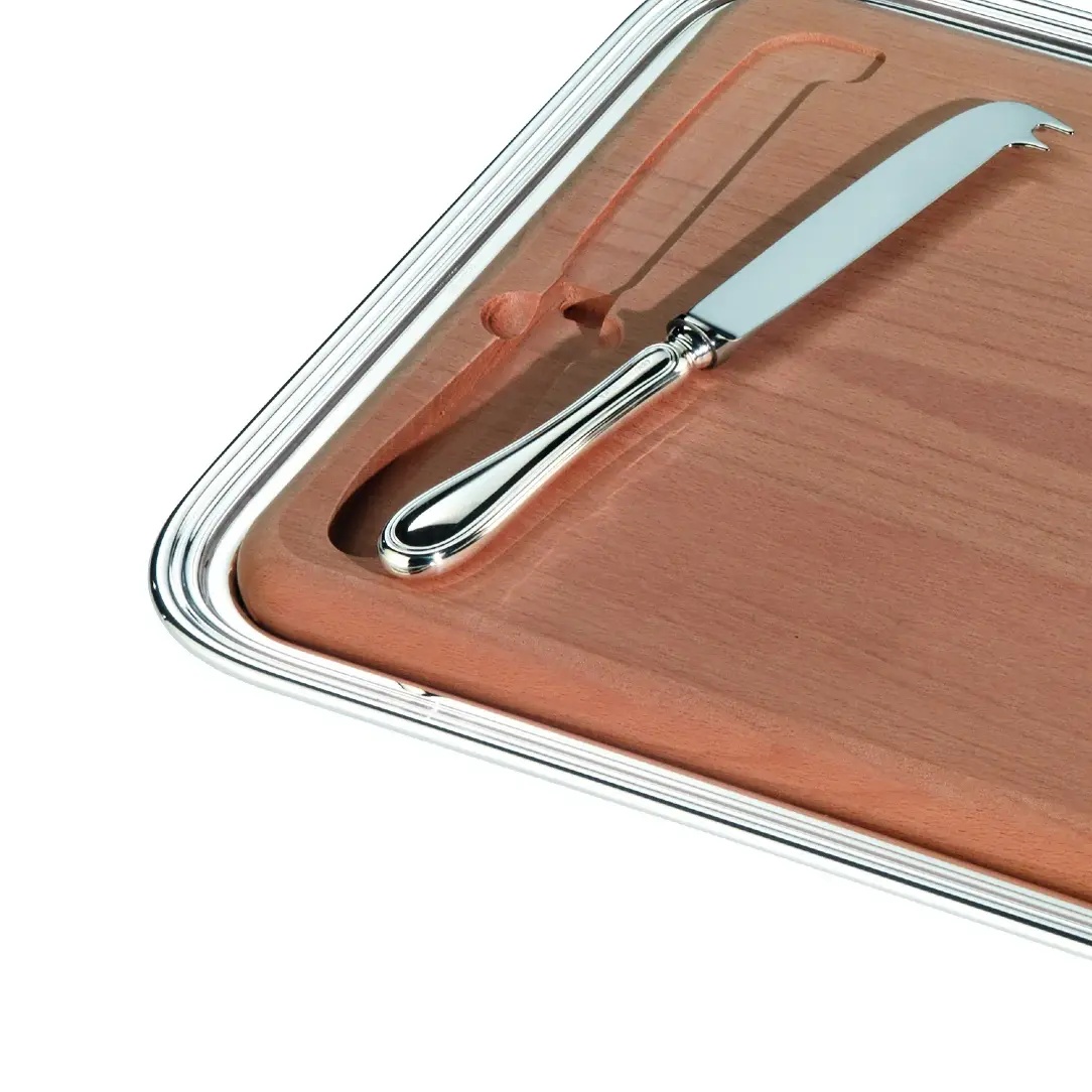 Prostokątna taca serowa z nożem