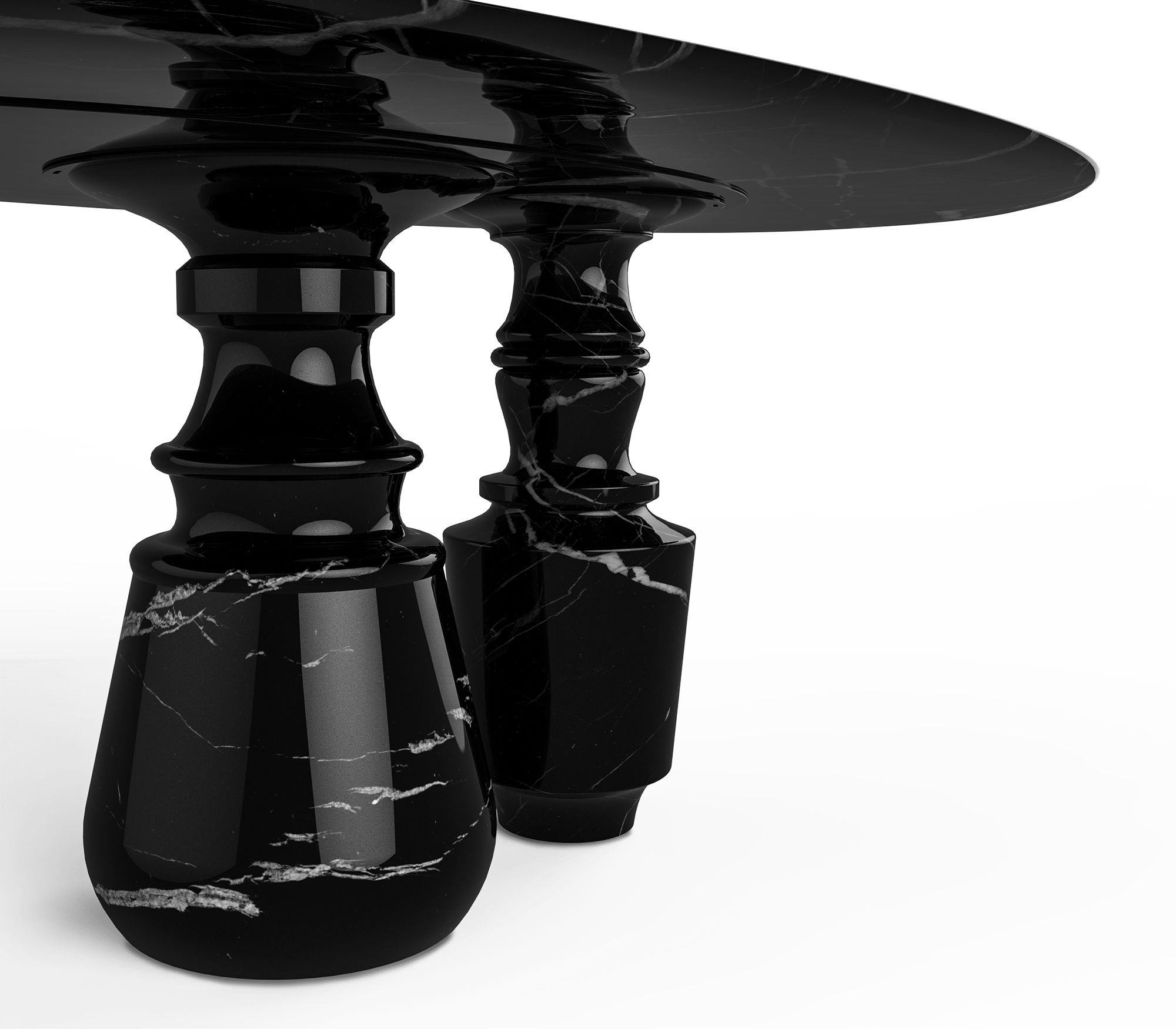 Owalny stół jadalniany Obsidian Oval Nero Marquina