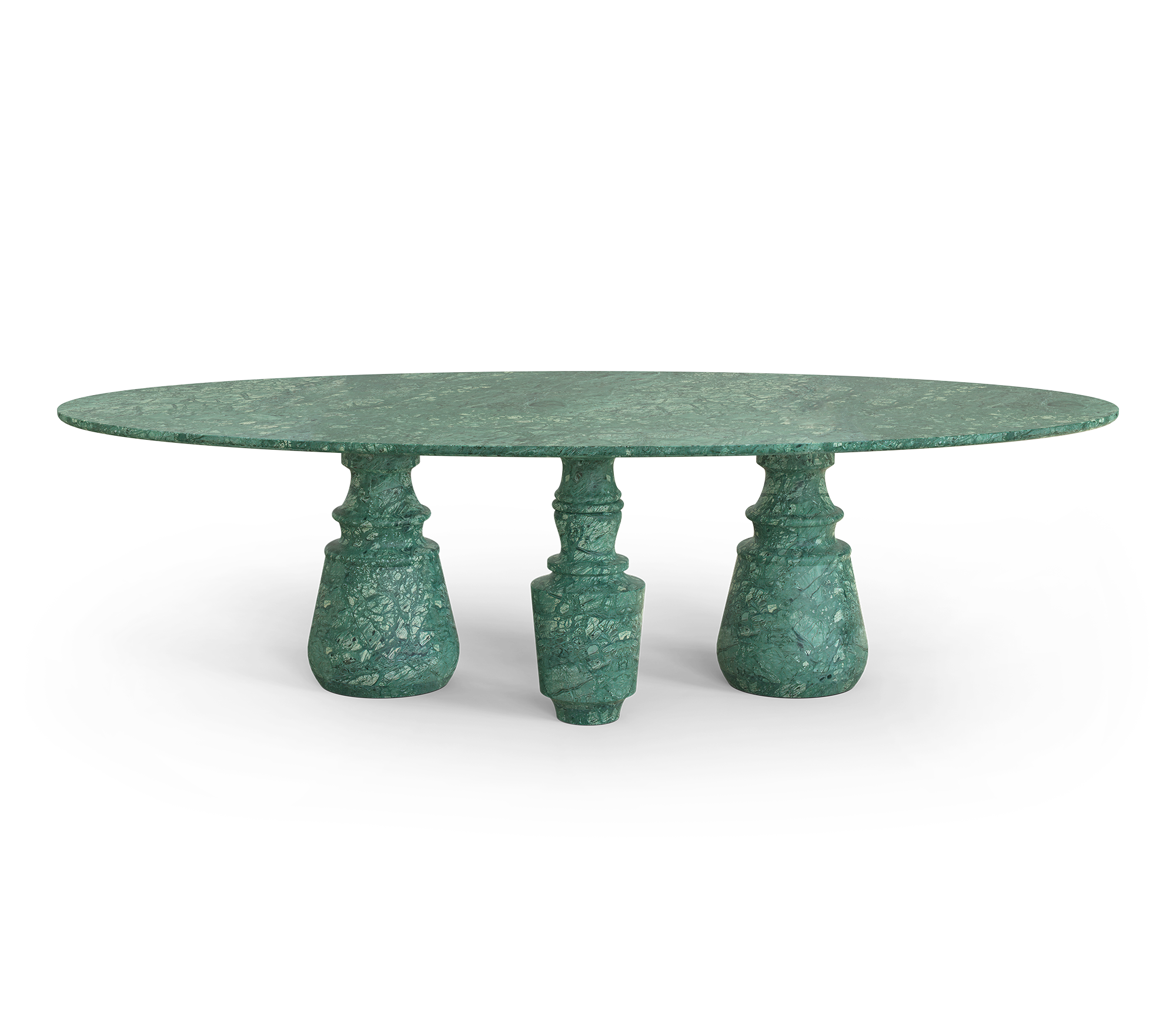 Owalny stół jadalniany XL Obsidian z kamienia Guatemala