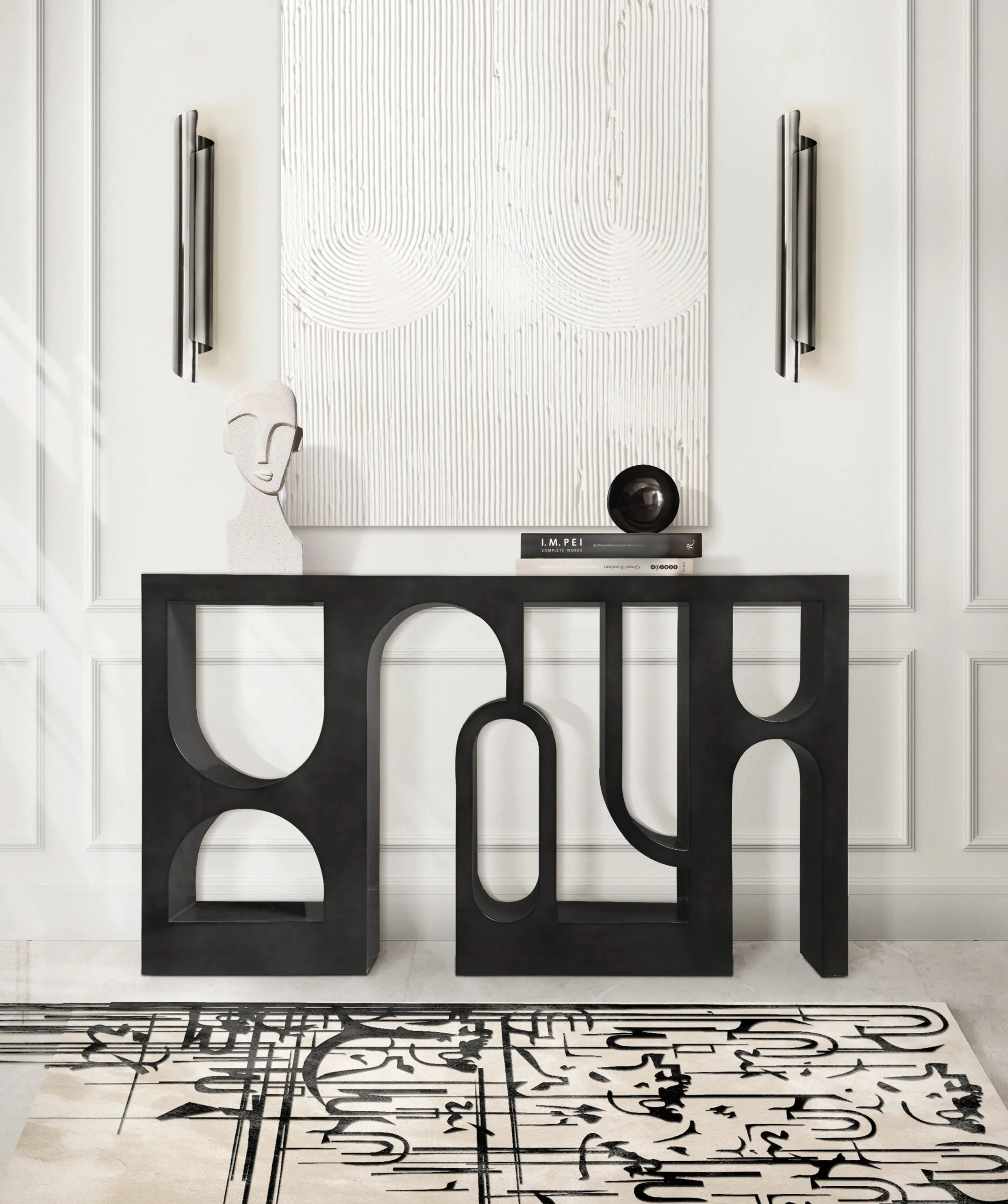 Konsola premium błyszcząca czarna