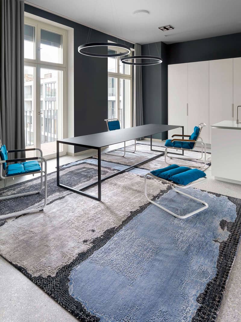 Dywan No. 15 Grass Light Blue Silver Antracite | Rozmiar: 365 x 457 cm