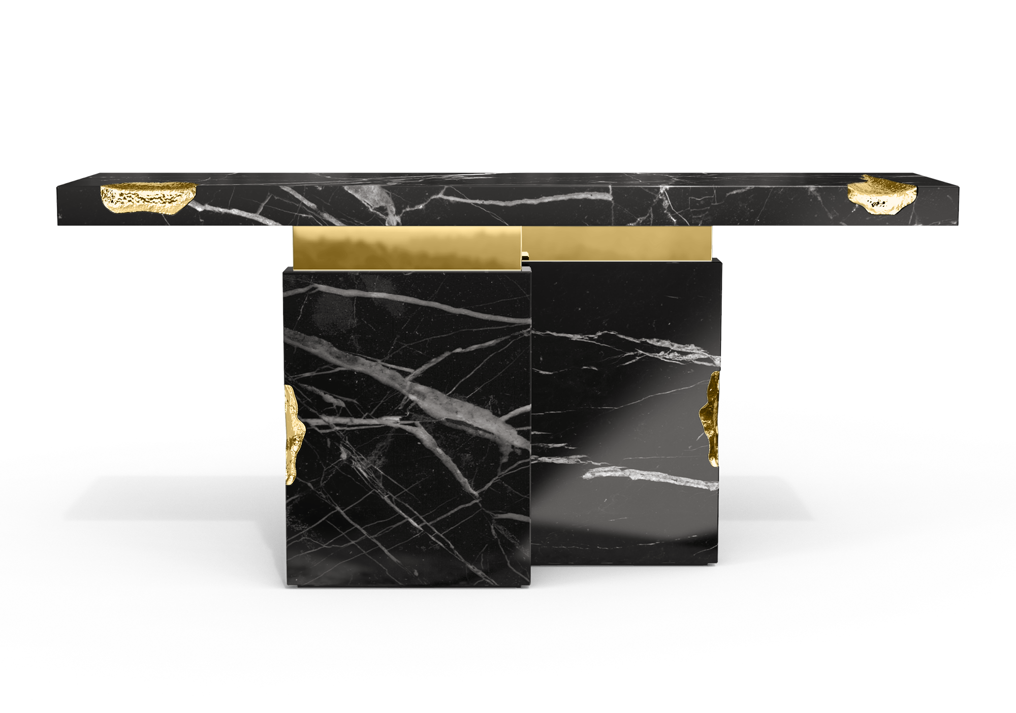 Konsola Dominion z marmuru Nero Marquina
