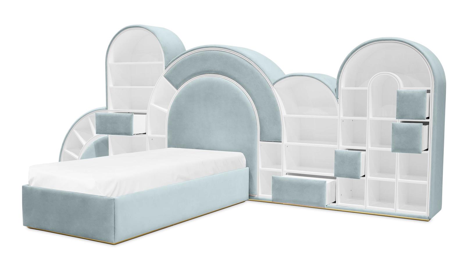 Niebieskie łóżko Bubblegum Marshmallow