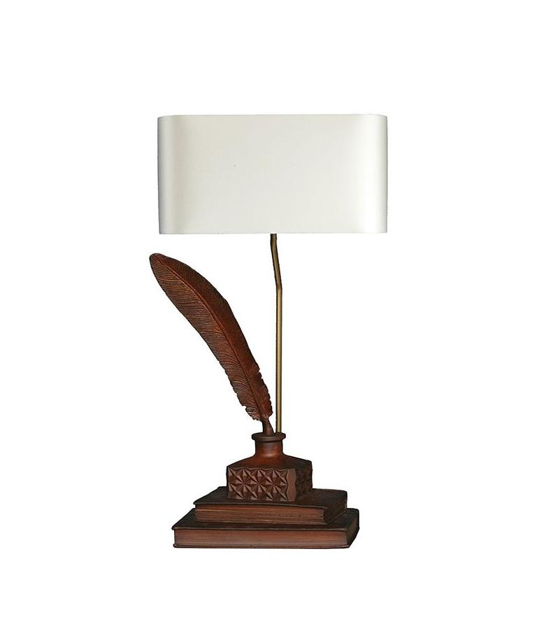 Lampka stołowa Tom z wykończeniem skórzanym