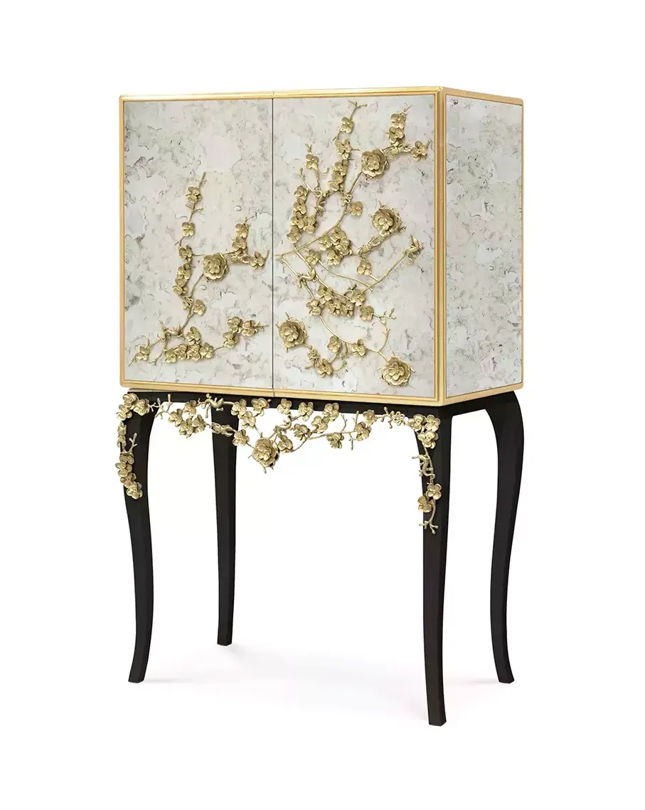 Szafka barowa Mirage z postarzanego lustra