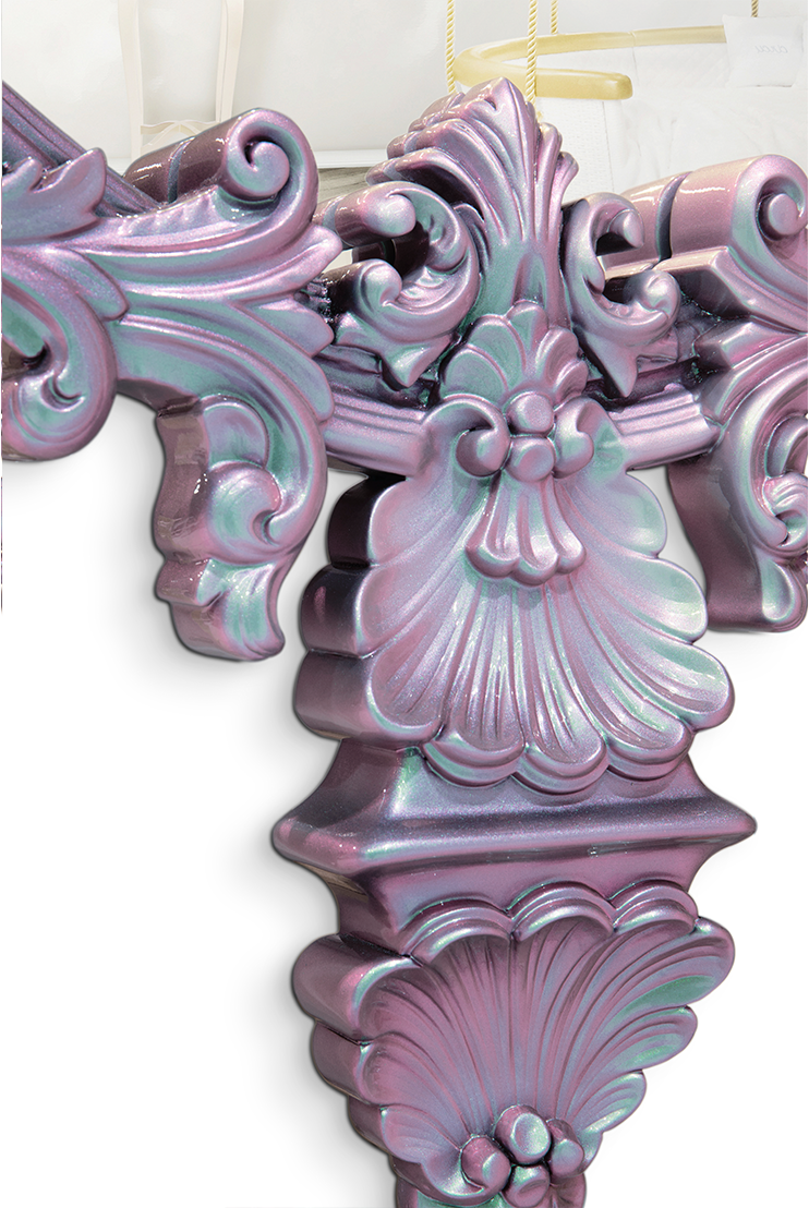 Różowe lustro ścienne Mystic Chameleon