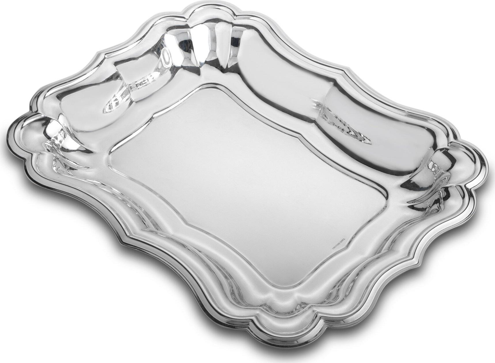 Posrebrzana taca prostokątna