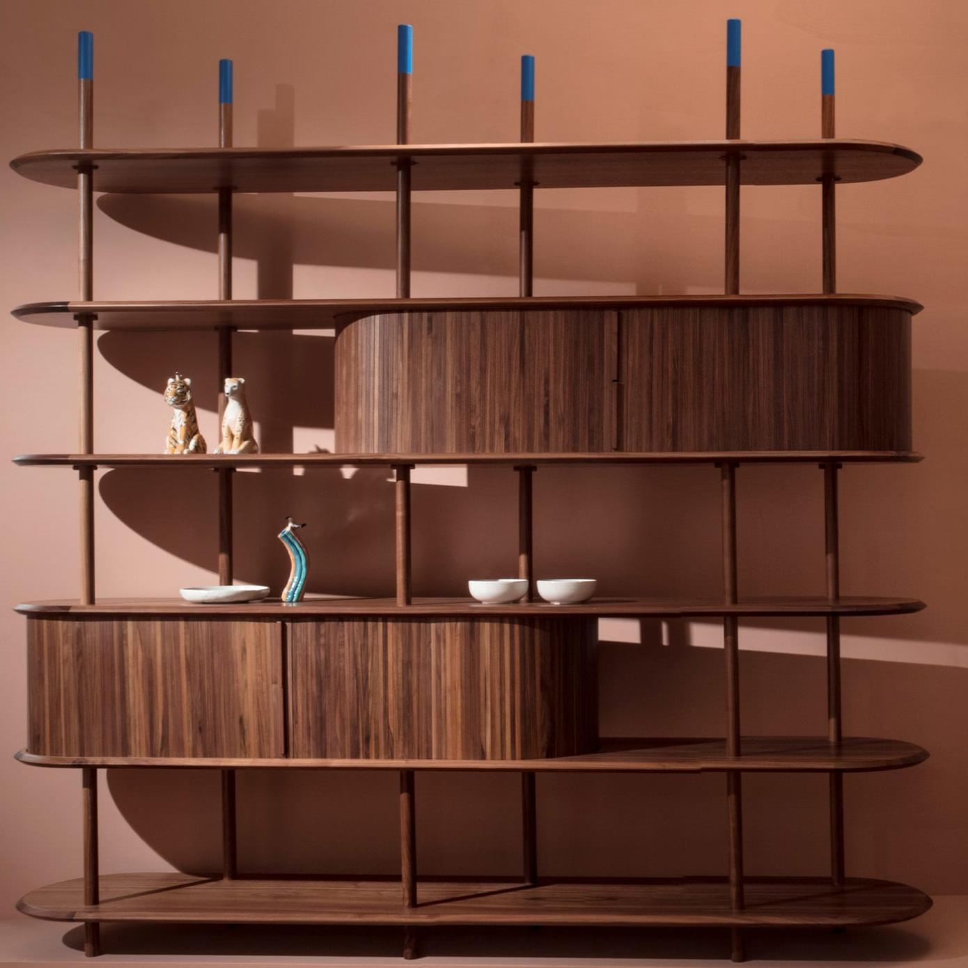 Nowoczesny Modułowy Regał z Orzecha Włoskiego Canaletto