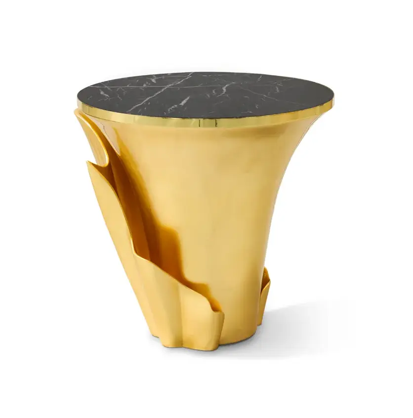 Stolik boczny Solstice ze złotym liściem