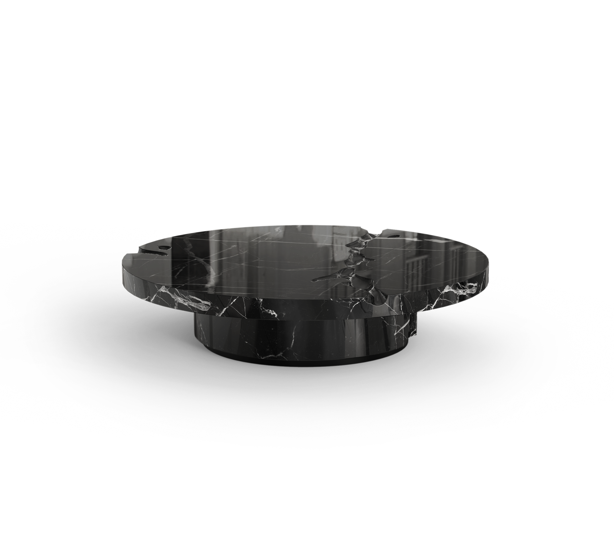 Zestaw stolików Dominion z marmuru Nero Marquina, 3-częściowy