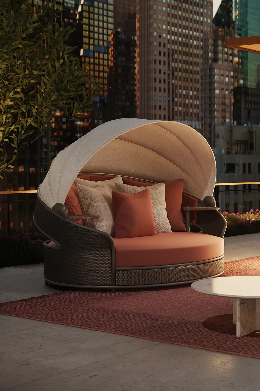 Leżanka ogrodowa Crown w kolorze szarym