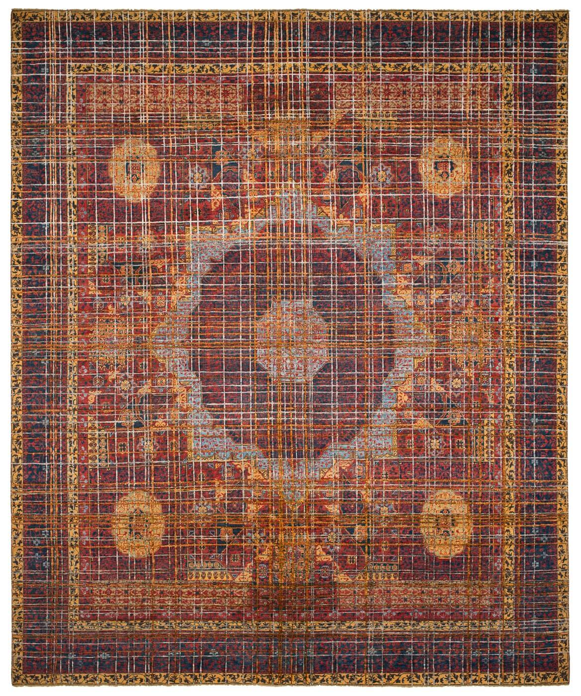 Dywan Mamluk Columbus Web Red Grey Silk