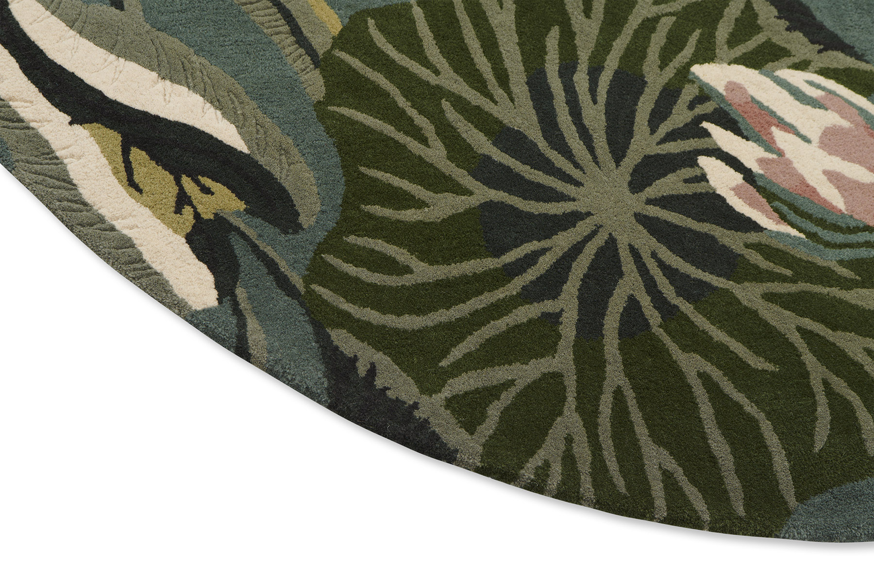 Dywan Okrągły Waterlily Midnight Pond 38608 | Rozmiar: Ø 150 cm