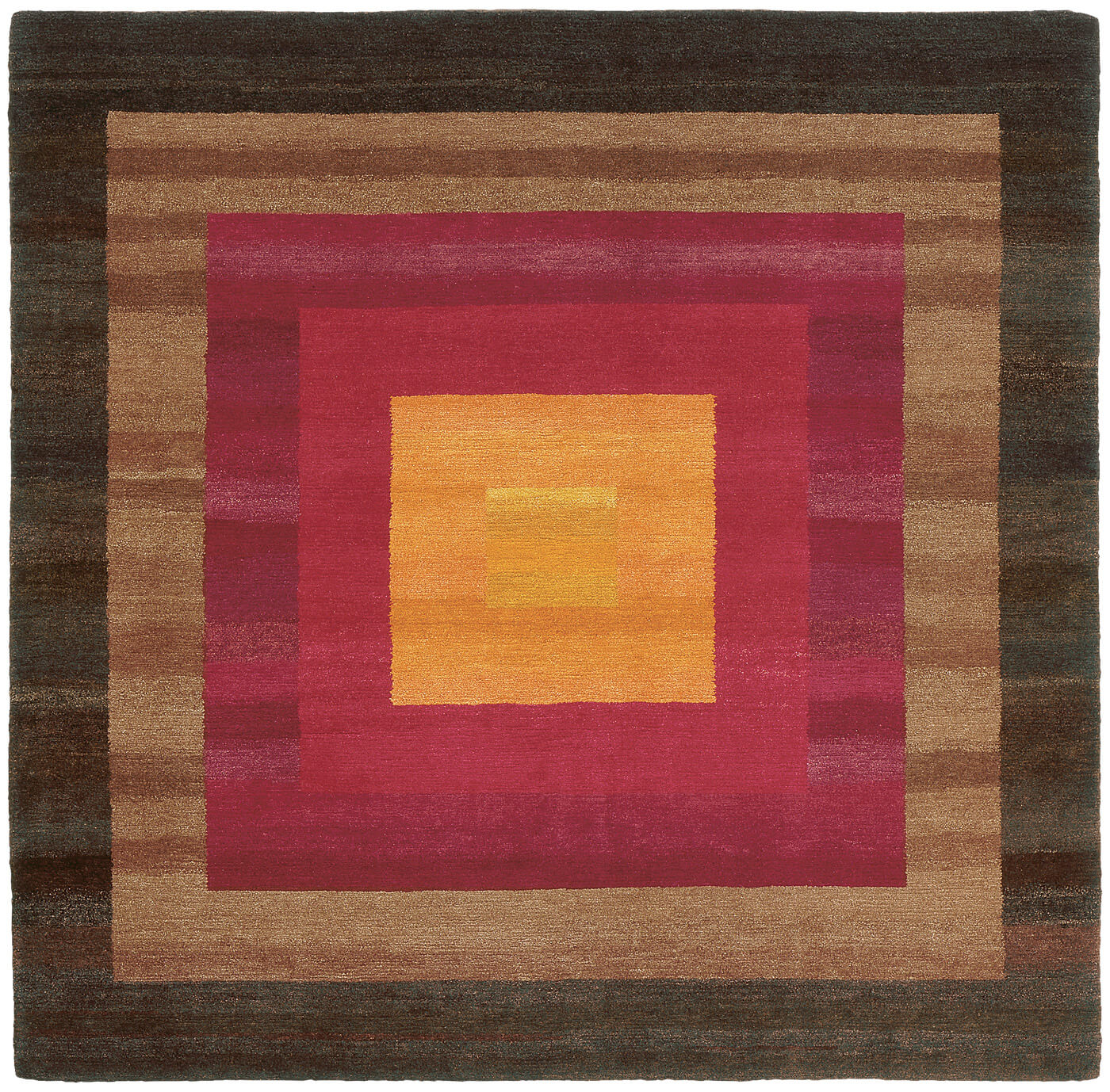 Dywan 6 Border Orange Brown
