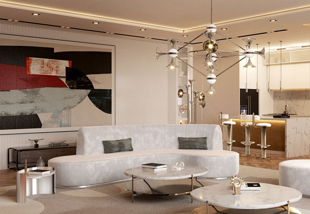 Owalny stolik boczny Franklin Scott