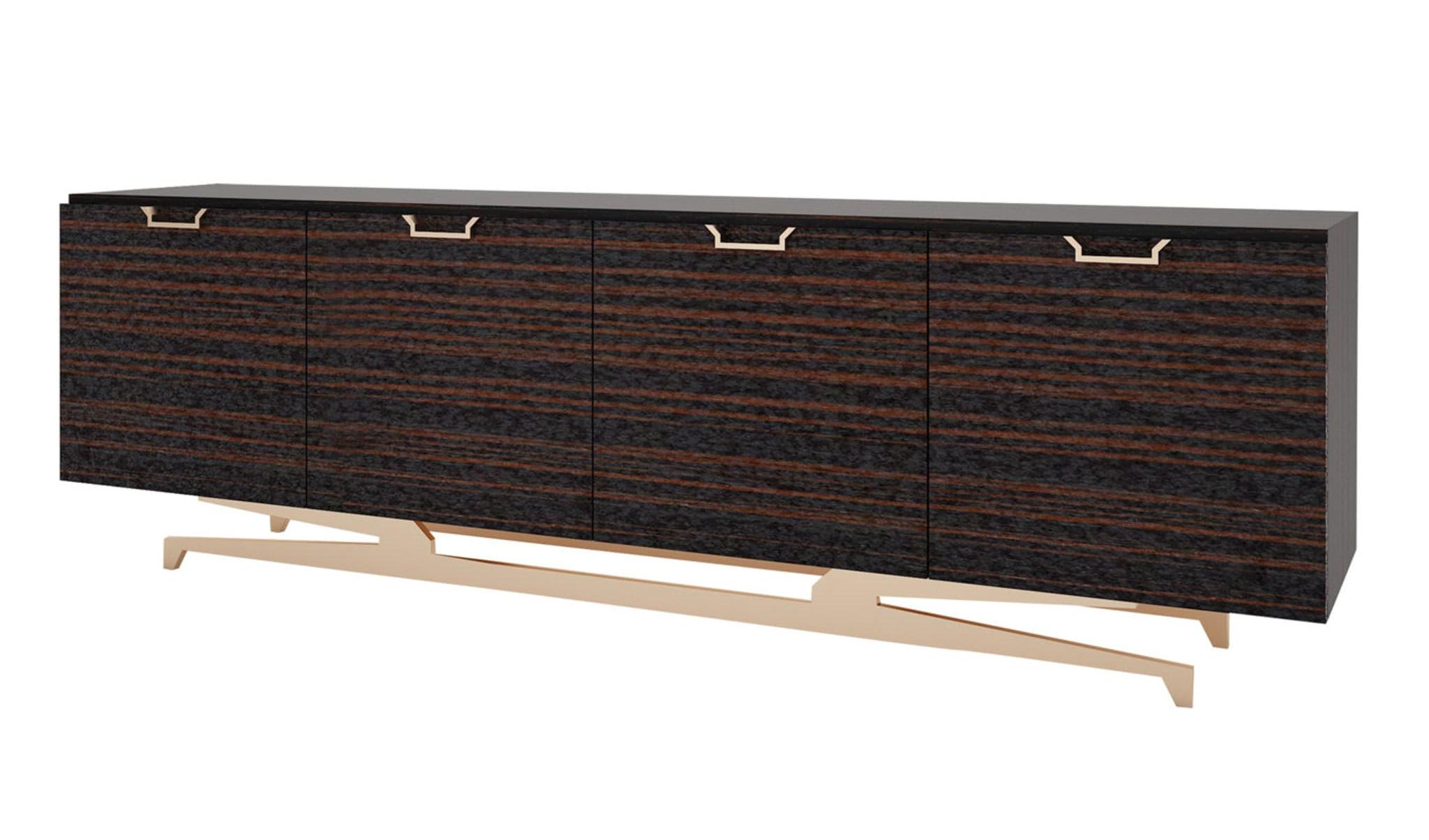 Kredens Wall Street włoski | Wykończeniowy: Fornir błyszczący | Wymiary: Szer. 250 x Gł. 53 x Wys. 78 cm