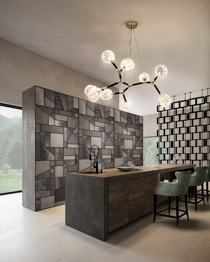 Lampa wisząca nieregularna wieloabażurowa duża