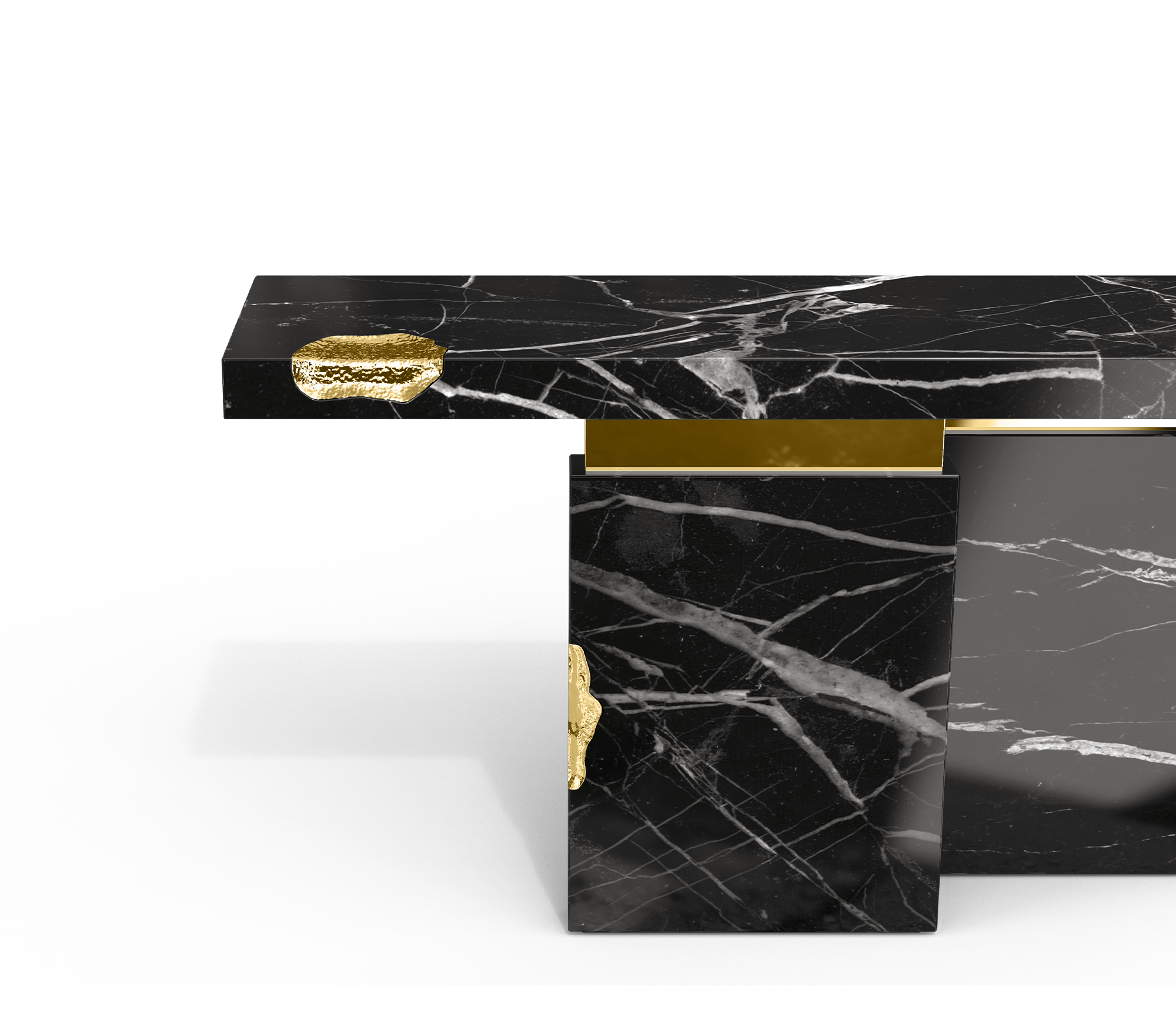 Konsola Dominion z marmuru Nero Marquina