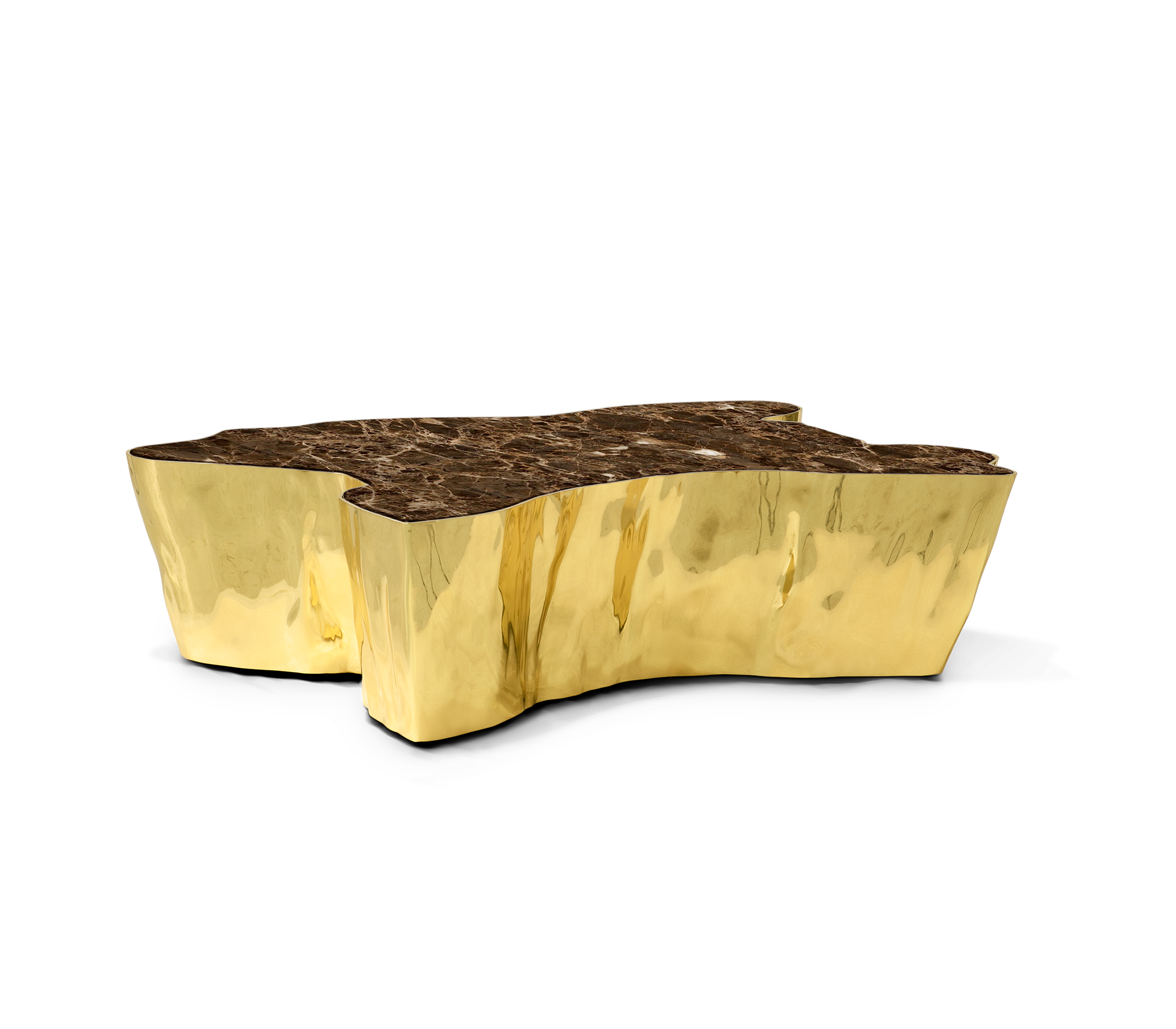 Stolik kawowy Paradise z brązowego kamienia | Wymiary: Szer. 138 x Gł. 95 x Wys. 36 cm