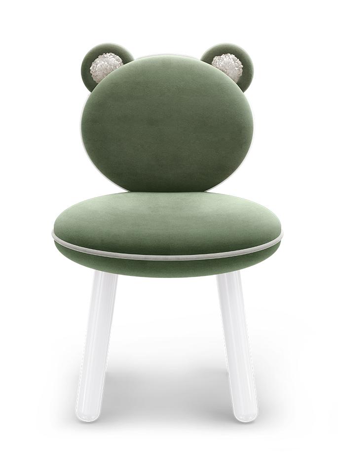 Zielone krzesełko Fluffy Bear