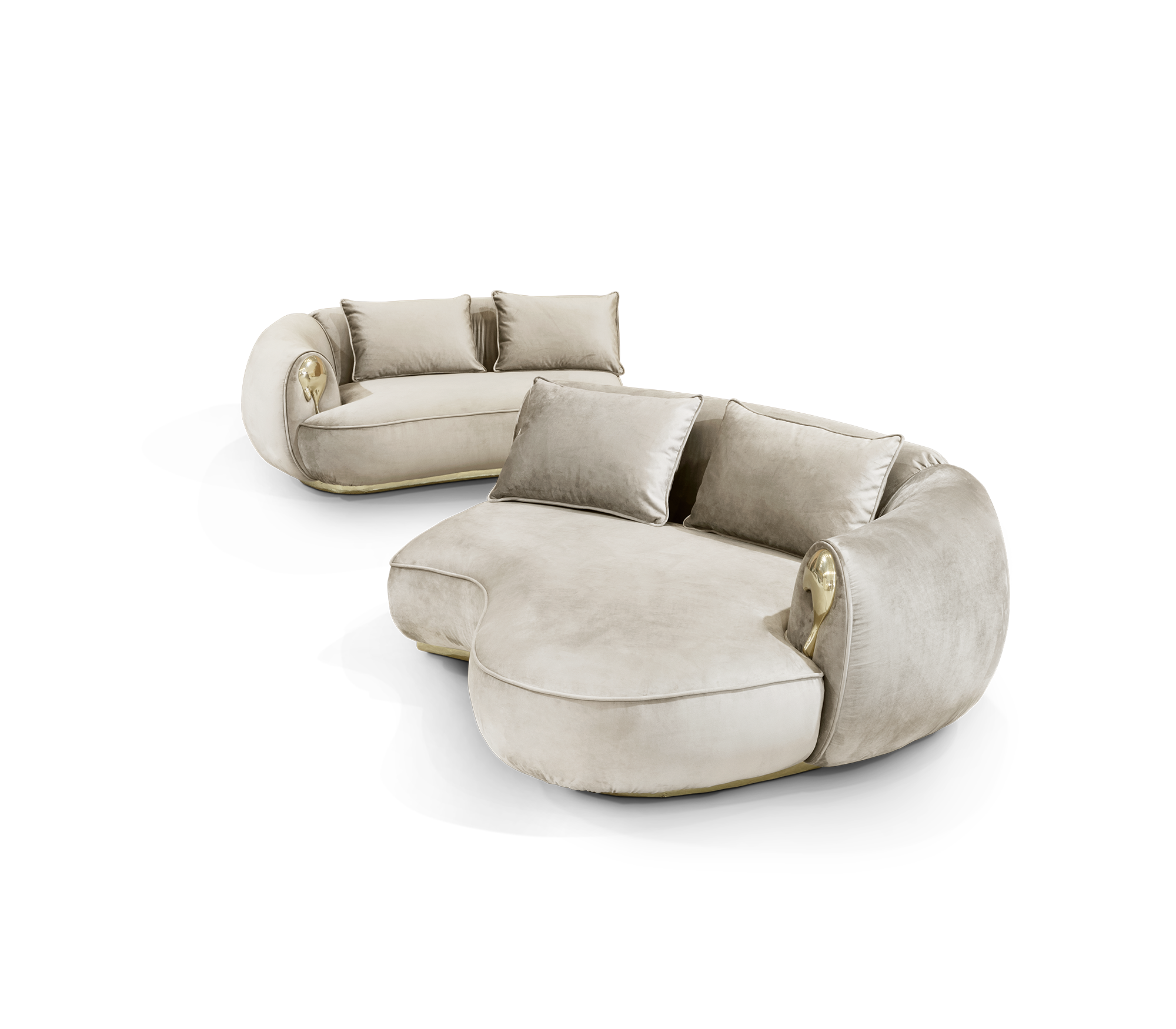 Kremowa zakrzywiona sofa Solara