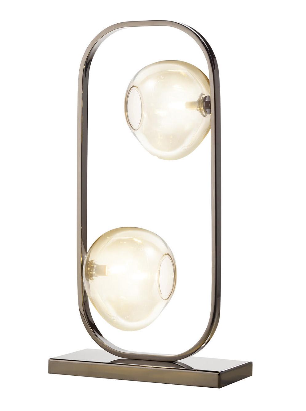 Niklowa lampa stołowa
