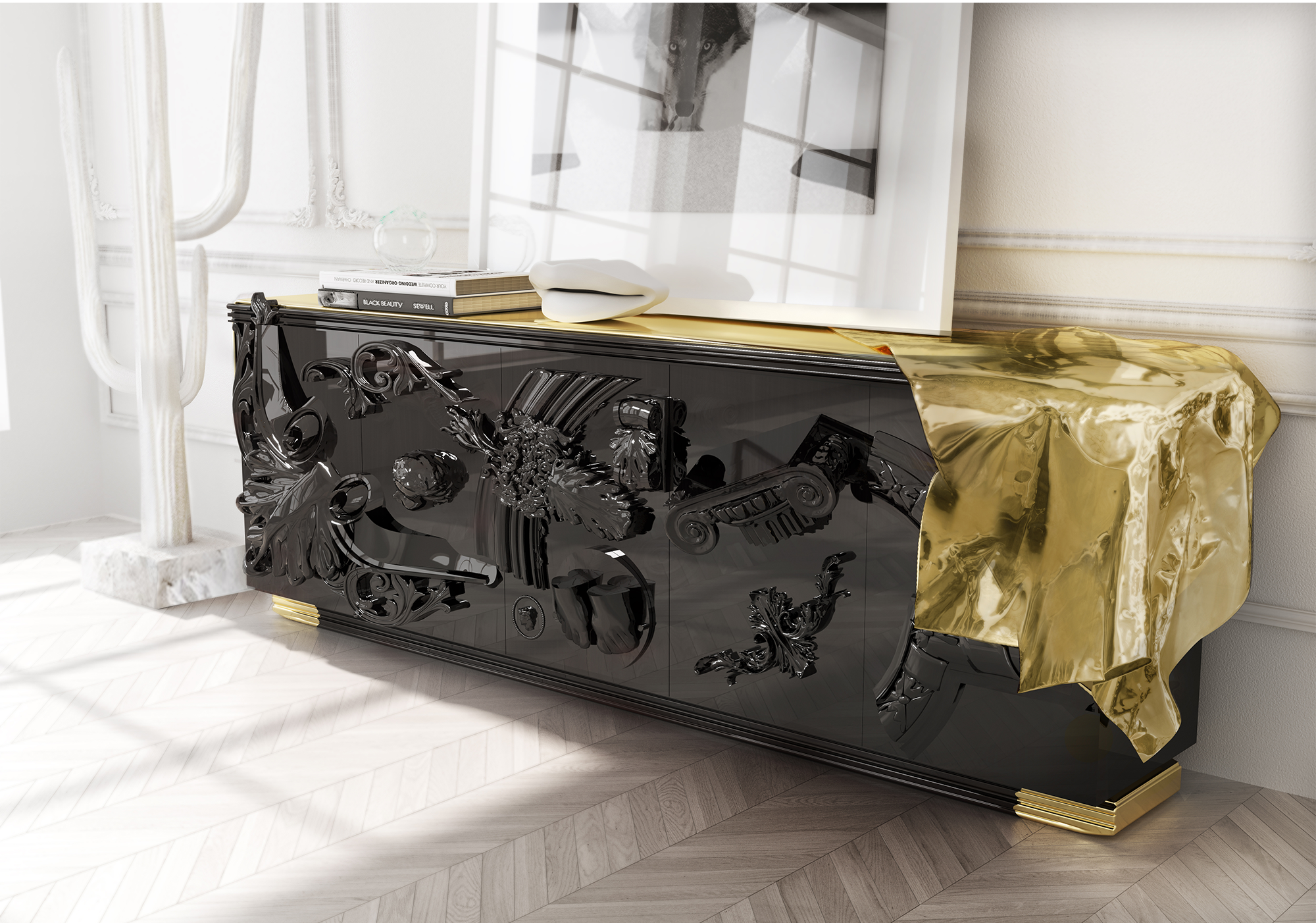 Czarny kredens Valiant