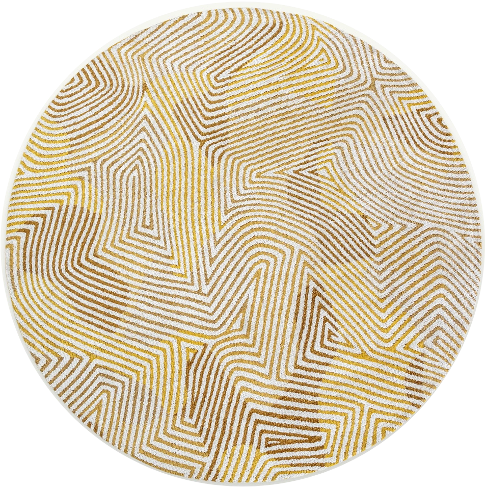 Dywan okrągły Yellow Hippy 9799 | Rozmiar: Ø 140 cm