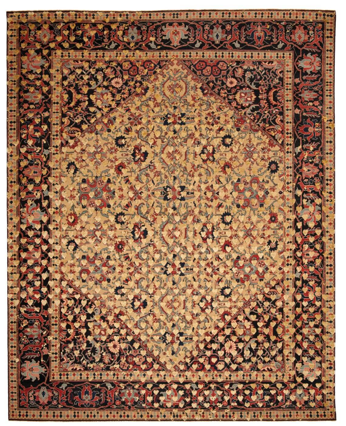 Dywan Serapi Queensbury Broken Heart Yellow Gold Silk | Rozmiar: 250 x 300 cm