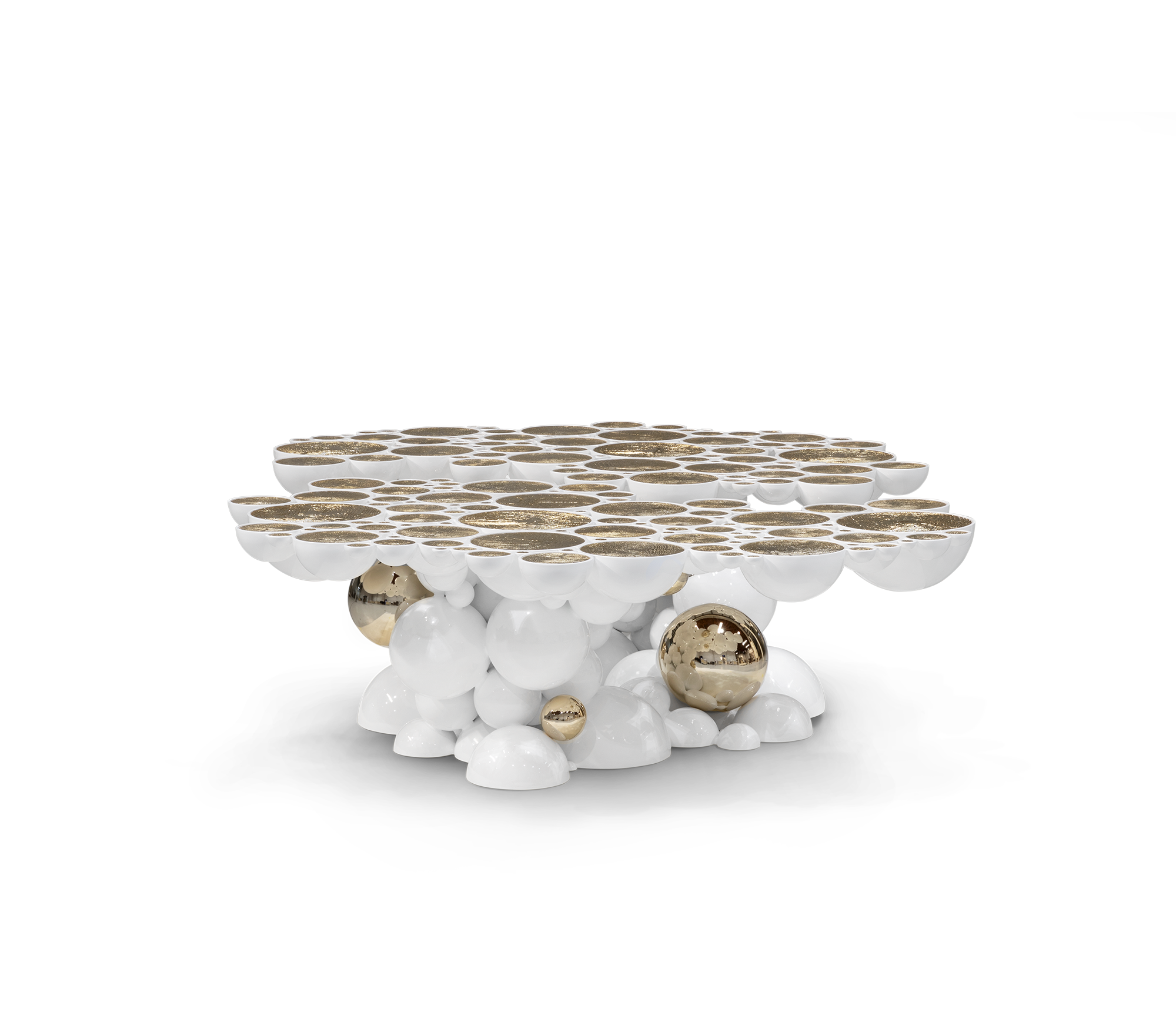 Biały stolik kawowy Orbit