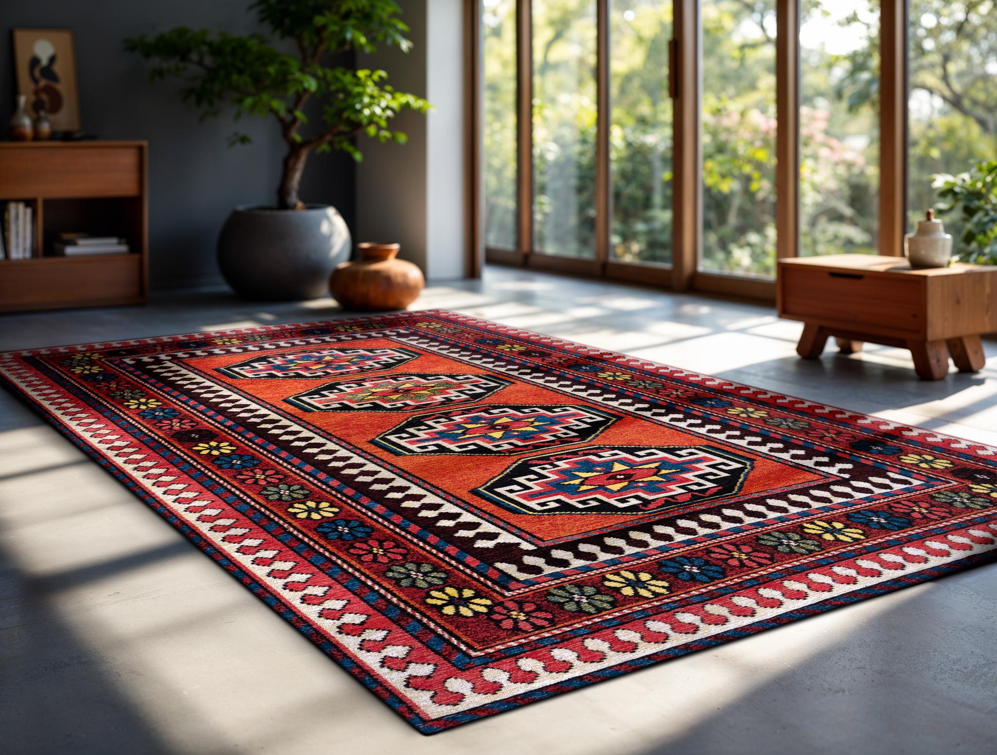 Dywan Red Mix 9844 | Rozmiar: 140 × 200 cm