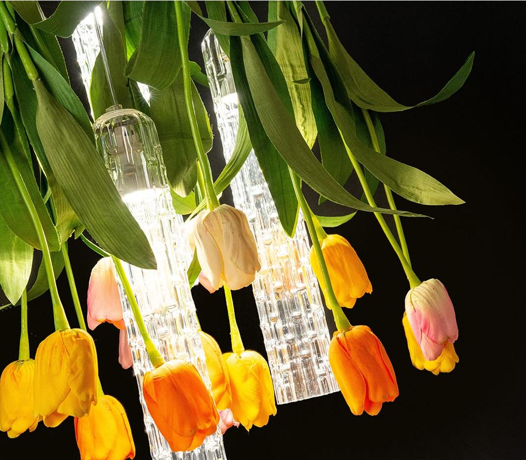 Mały okrągły żyrandol Tulip