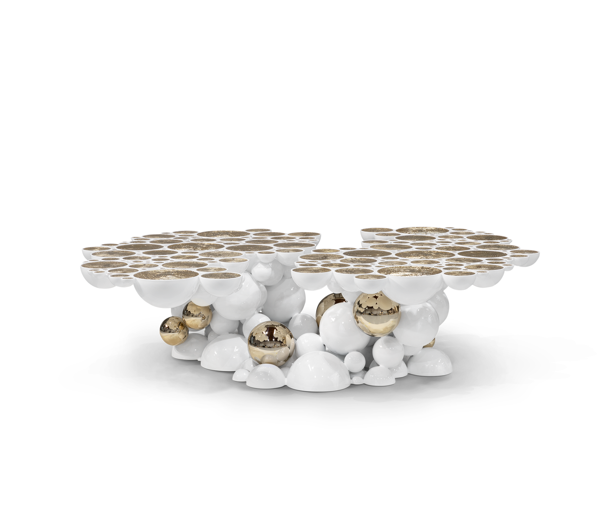 Biały stolik kawowy Orbit