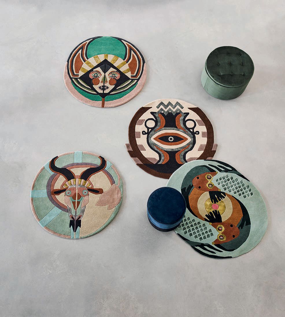 Dywan Zodiac Aquarius Circle 162105 | Rozmiar: Ø 100 cm