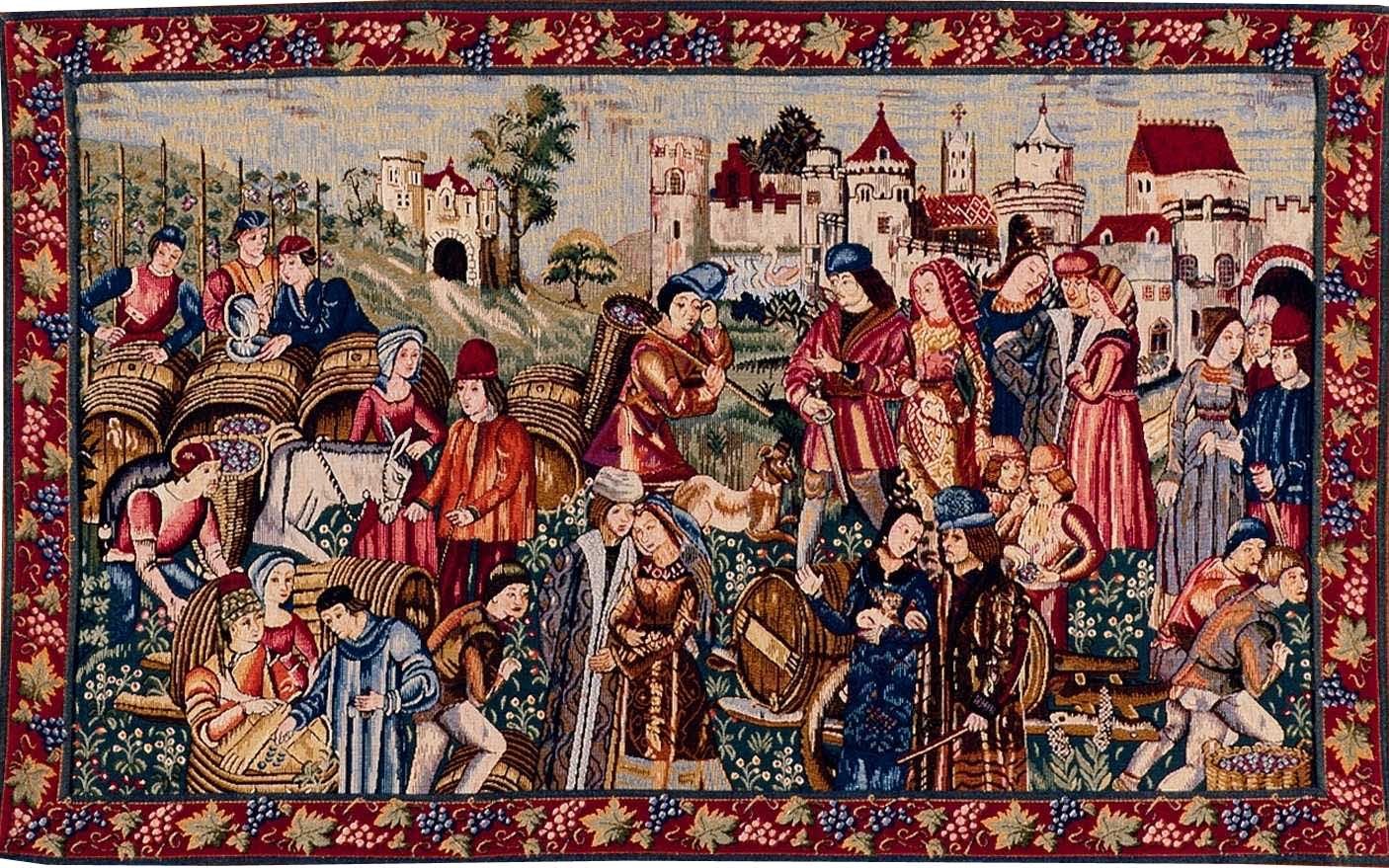 Gobelin Wine Market with Border | Rozmiar: 75 × 125 cm