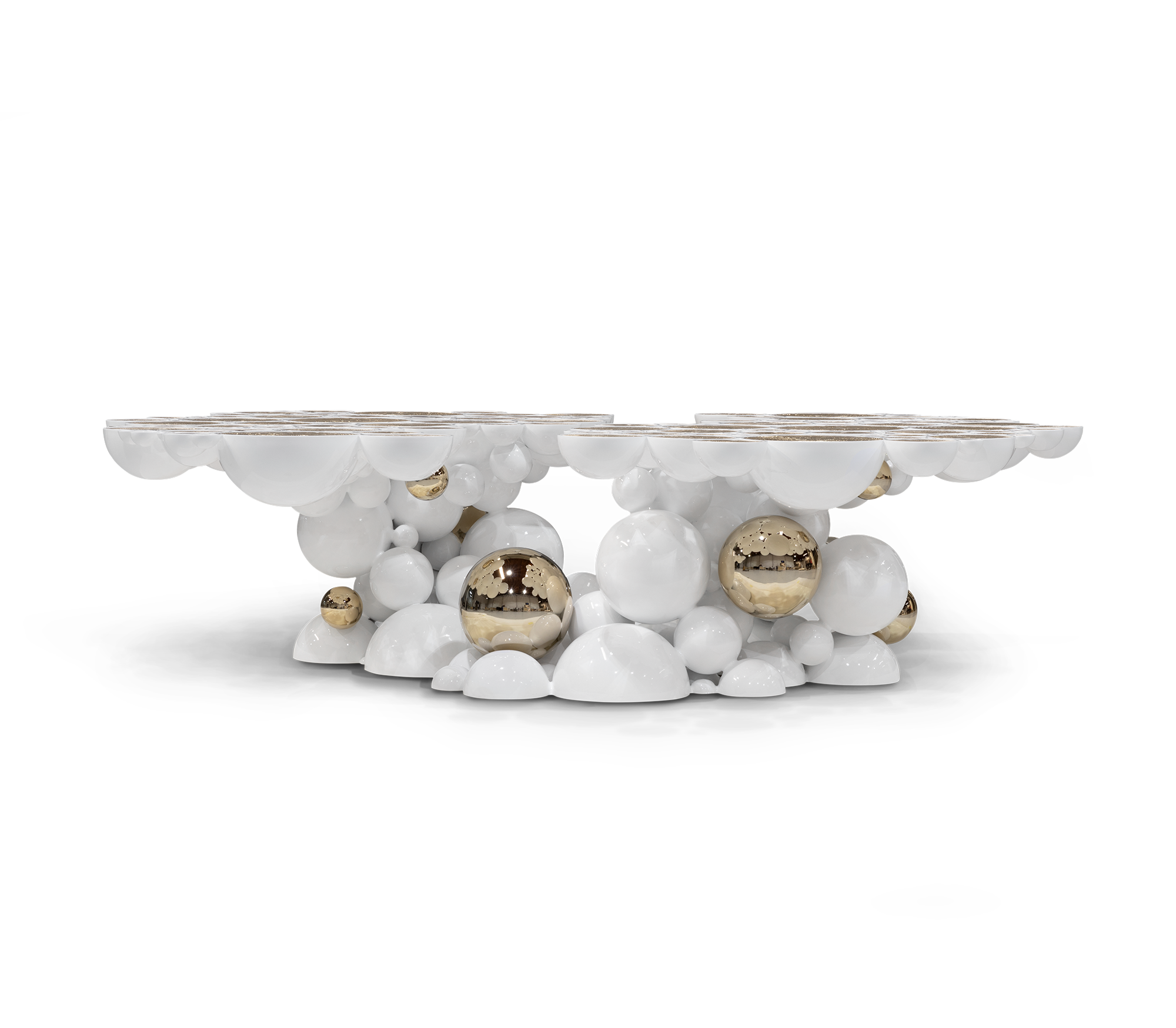 Biały stolik kawowy Orbit