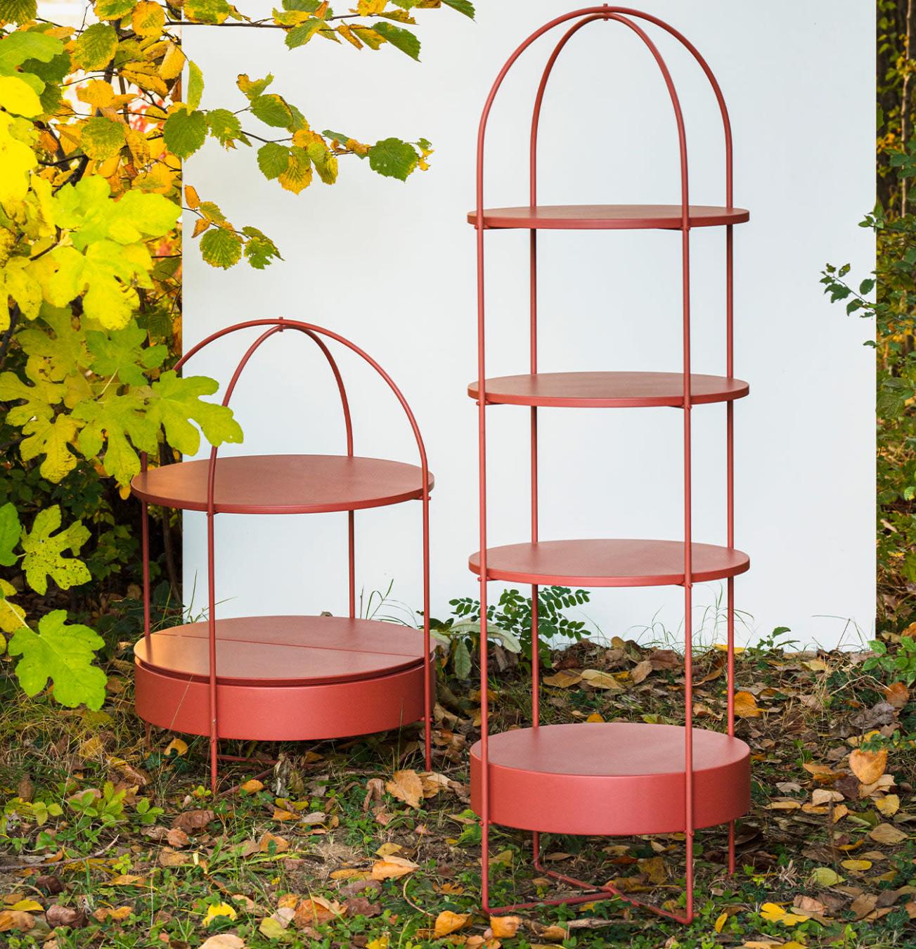 Czerwony Lakierowany Regał