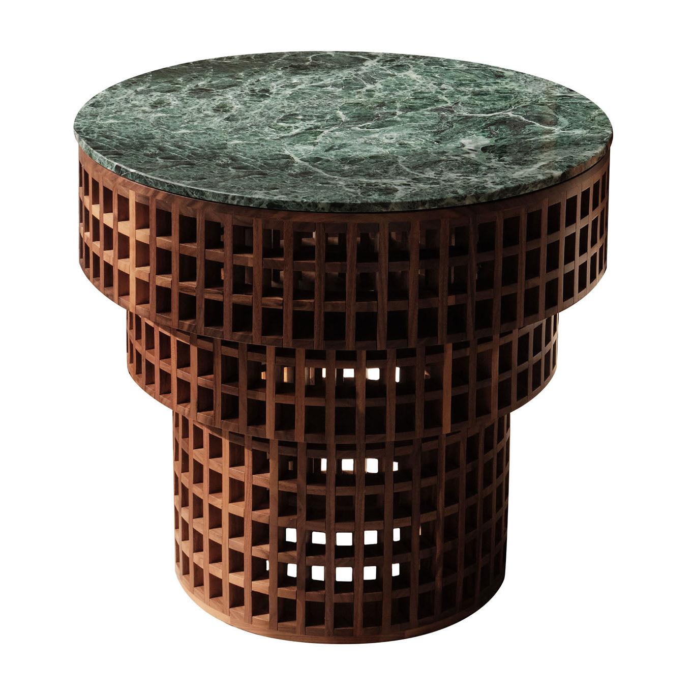 Stolik Boczny z Orzecha i Marmuru