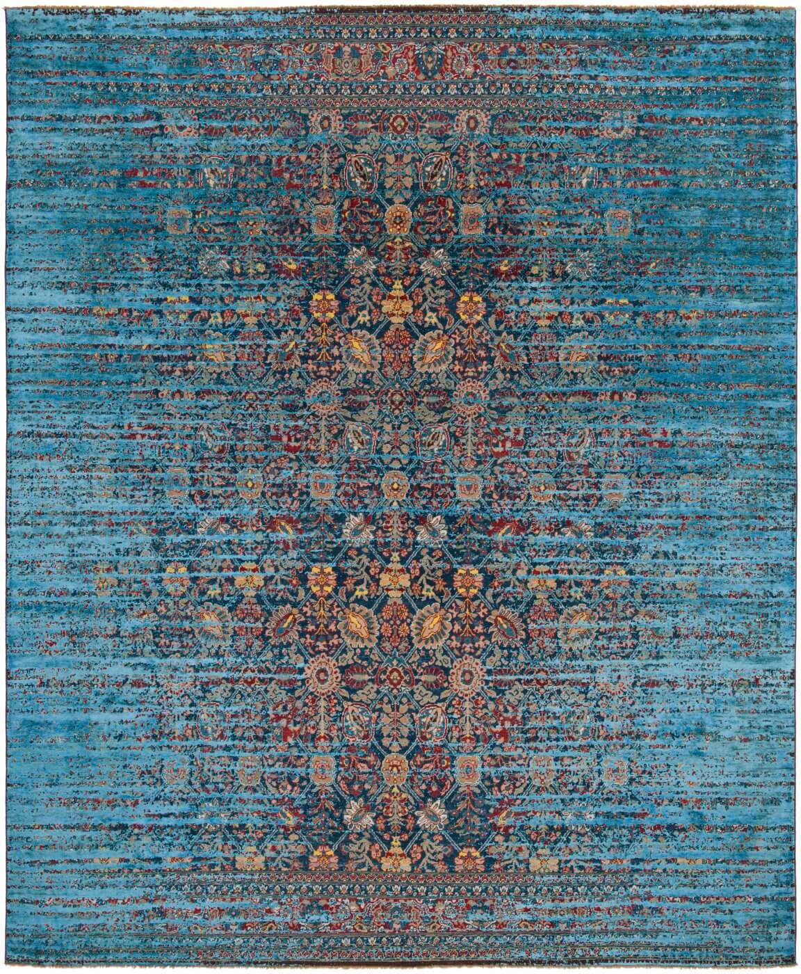 Dywan Tabriz Canal Stomped Navyblue Blue Silk | Rozmiar: 200 x 300 cm
