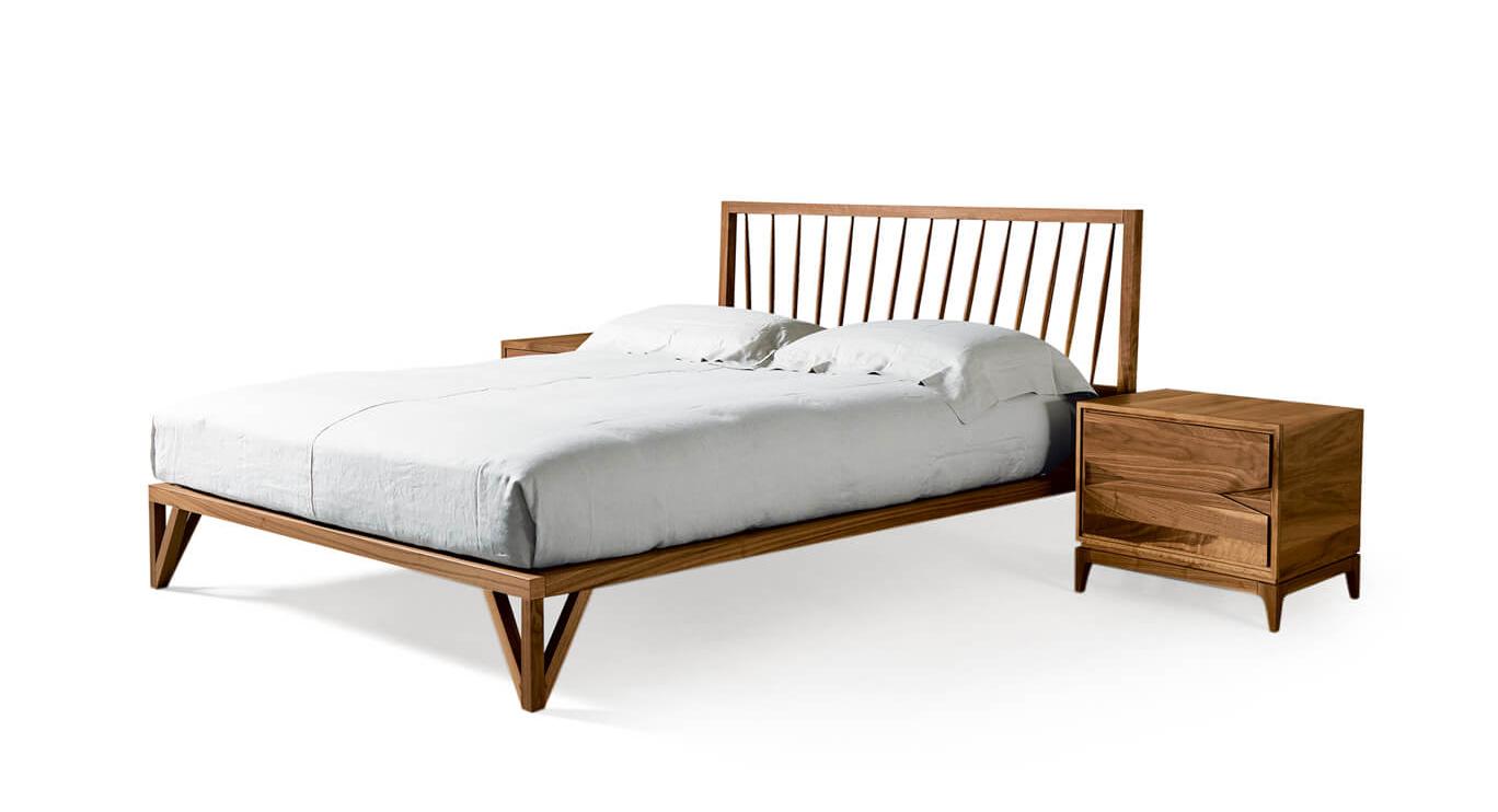 Luksusowe łóżko Leggiadro | Wykończeniowy: Natural solid walnut