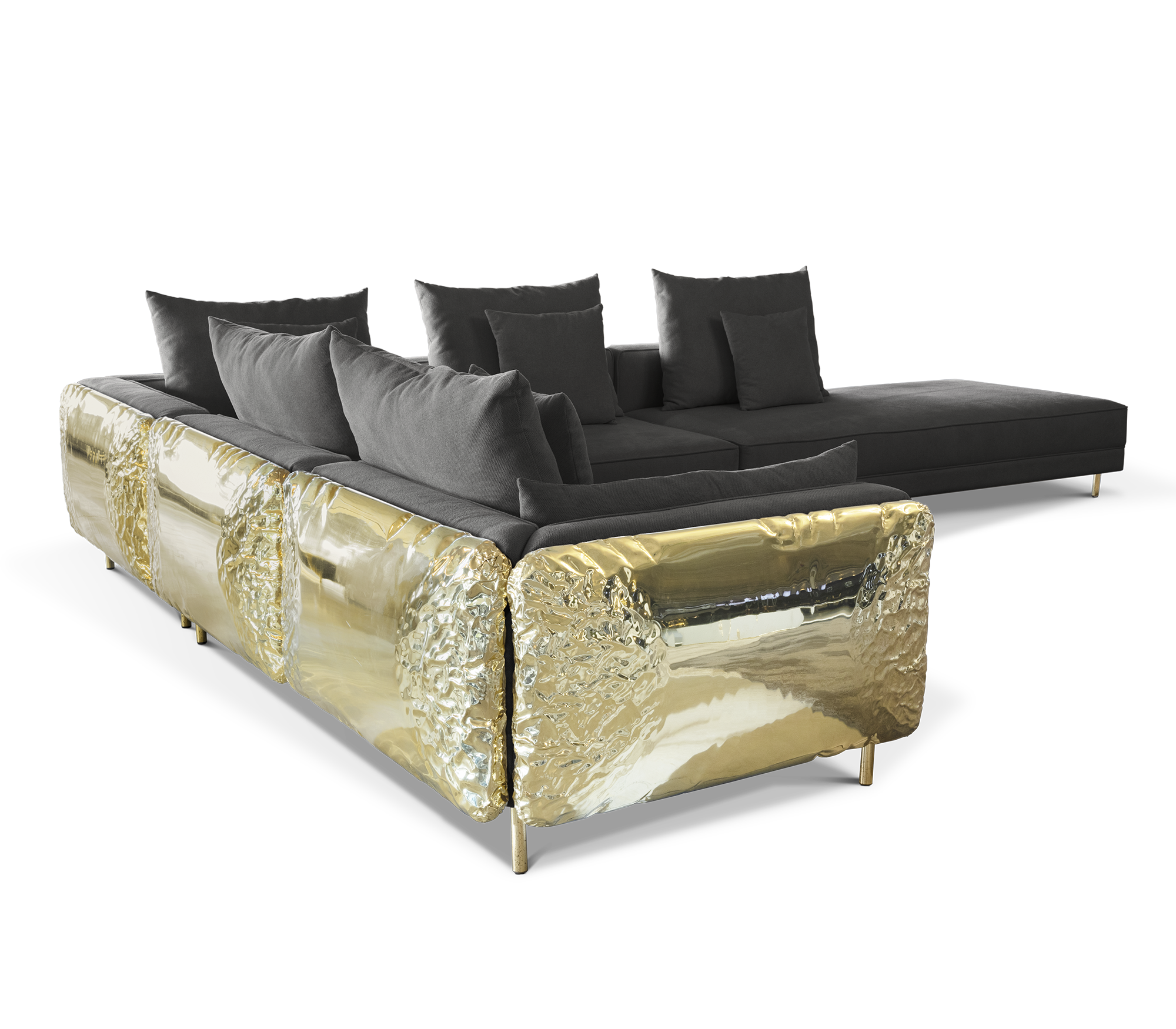 Czarna modułowa sofa Imperia