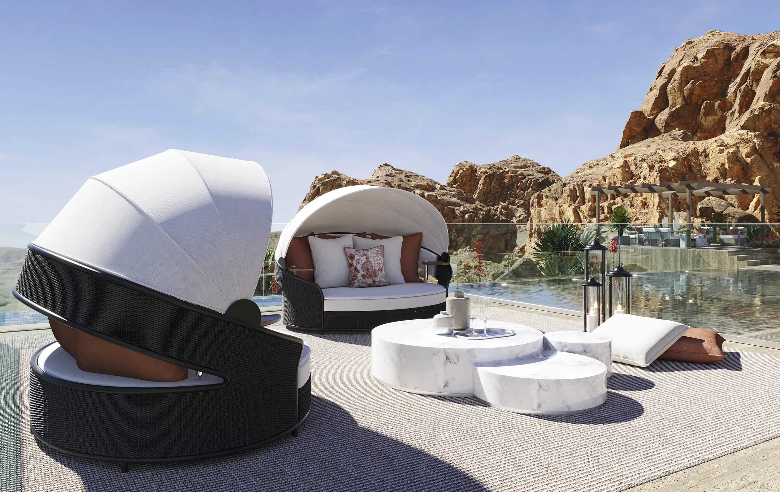 Leżanka ogrodowa Crown w kolorze szarym - 2