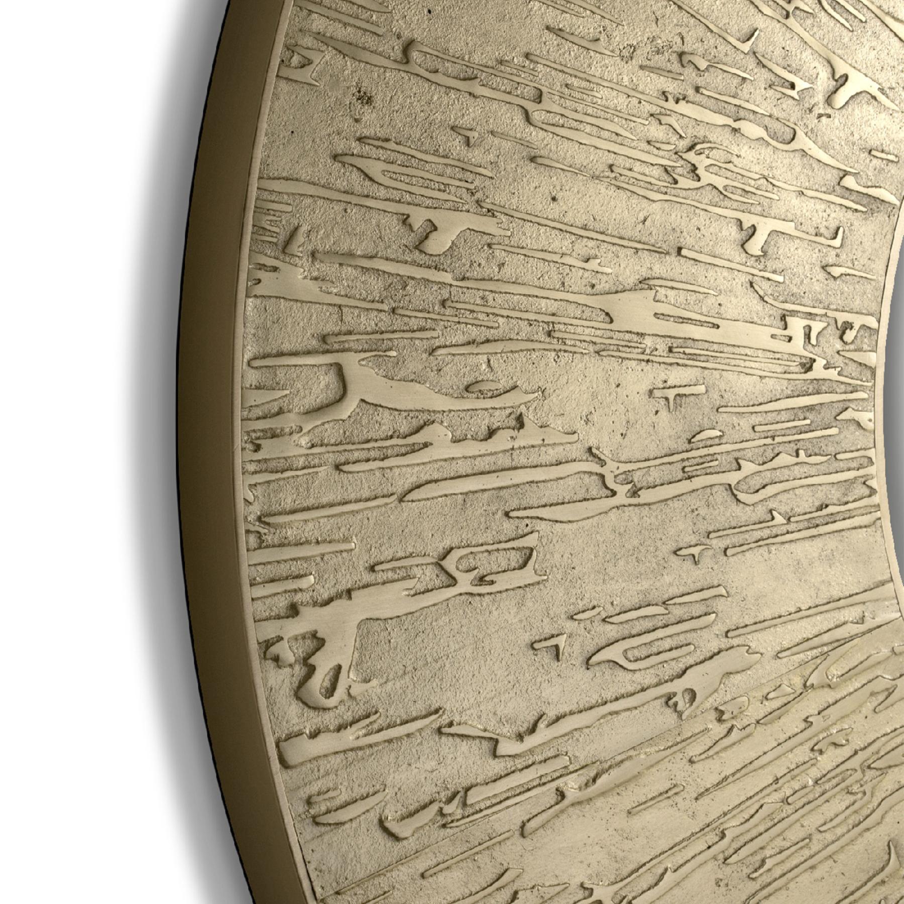 Lustro ścienne okrągłe mosiężne z akcentem