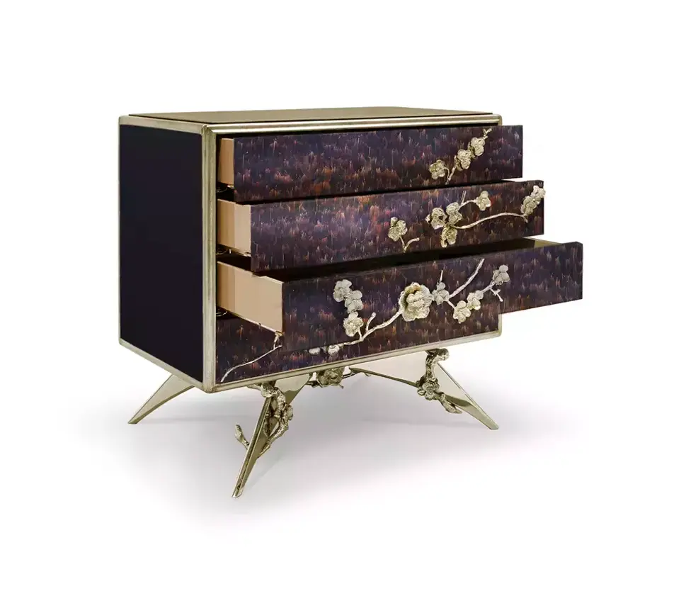 Szafka nocna Mirage z piór fioletowych