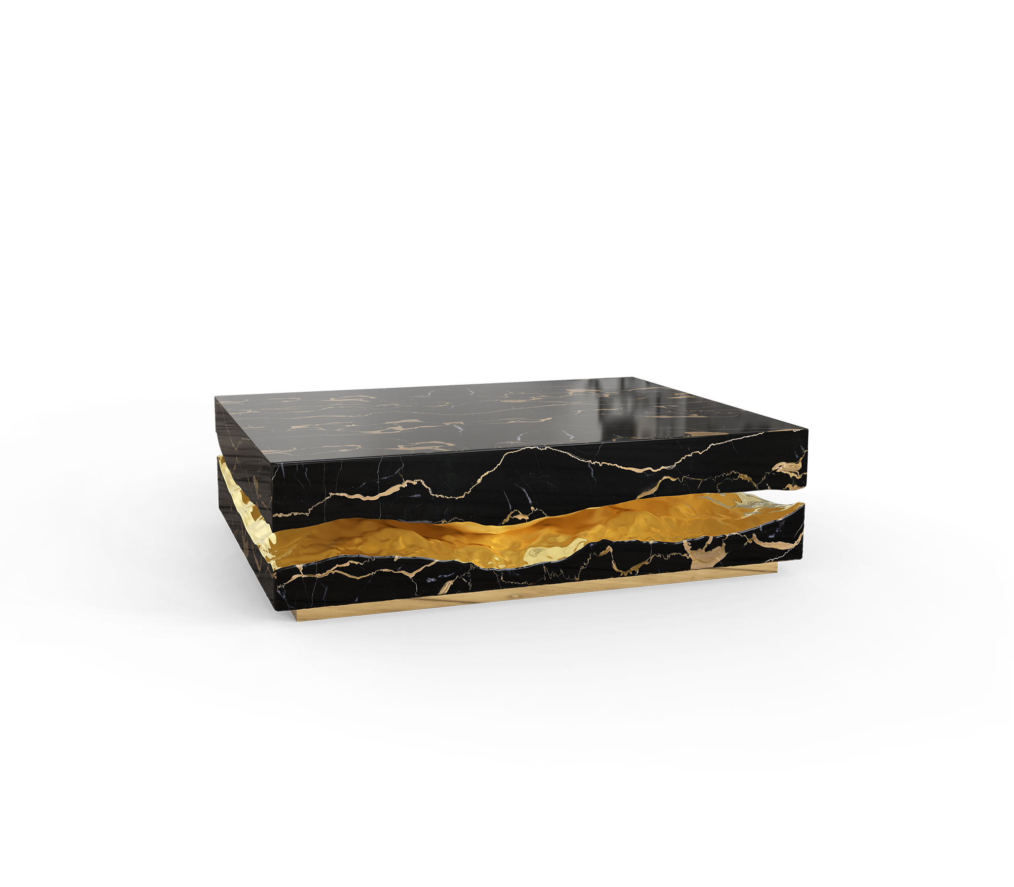 Stolik kawowy Boulder z marmuru Portoro