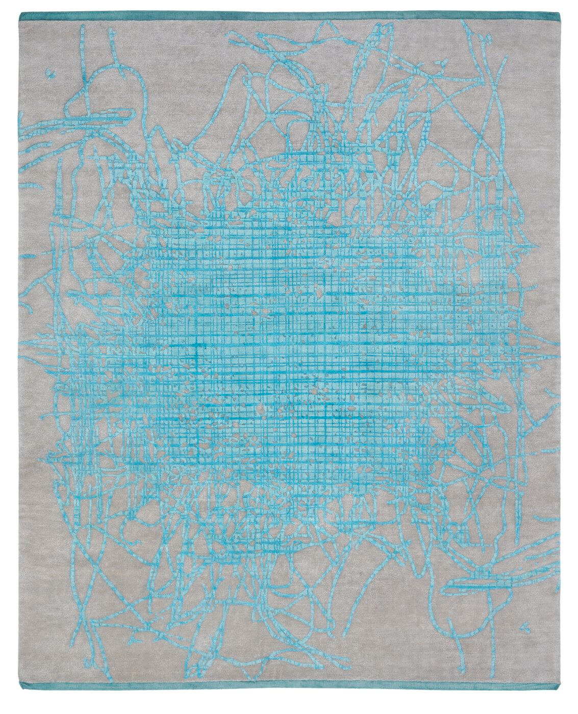 Dywan Grid Muted 2 Aqua